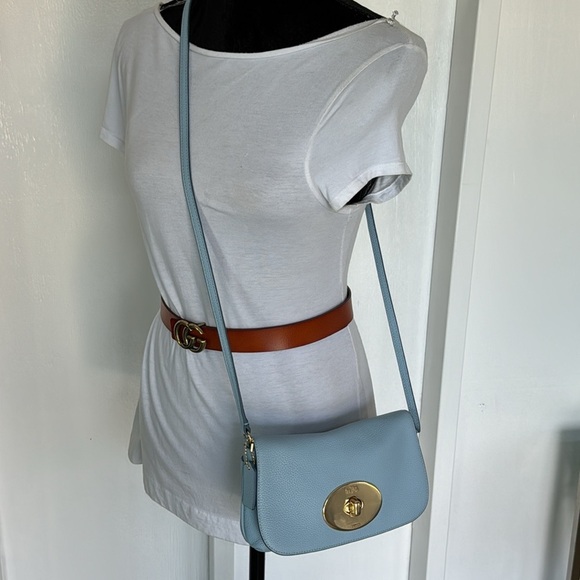 Coach Turnlock Pebbled Leather Crossbody Bag - Picture 9 of 17